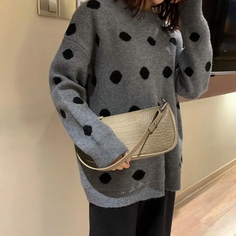  Retro Alligator Pattern Women Messenger Handbags Casual Solid Shoulder Bags for women 2019 Split Re