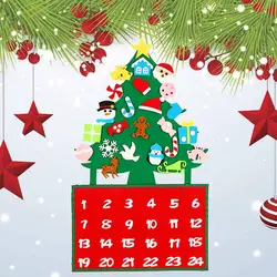 DIY рождественская елка Адвент календарь праздник обратного отсчета фетр для поделок Висячие вечерние украшения партия украшения пользу