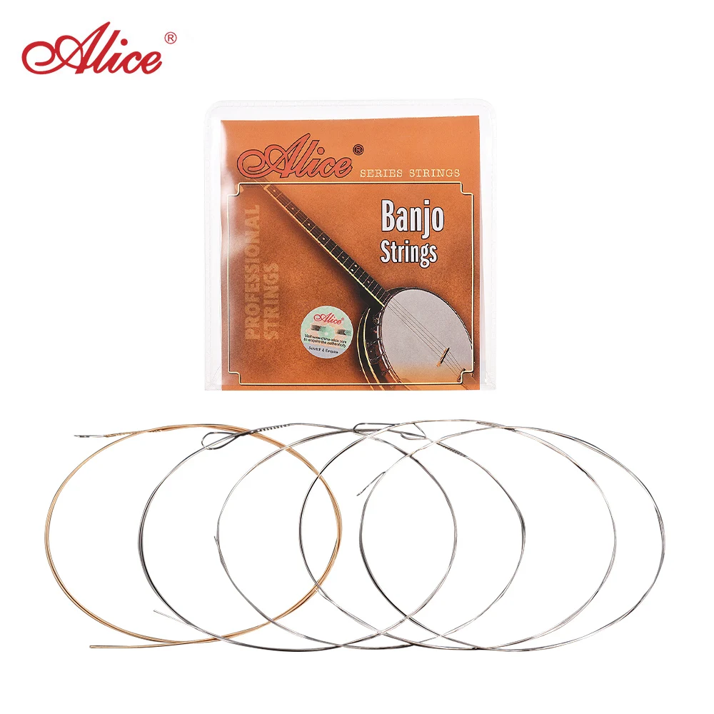 

Alice AJ05 5pcs/ Set (.009-.020) 5-String Banjo Strings Set Plated Steel Coated Copper Alloy Wound