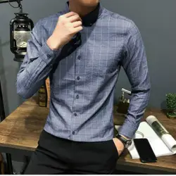 2019 новая хлопковая клетчатая рубашка повседневная с длинным рукавом Модная молодежная трендовая Корейская тонкая мужская красивая