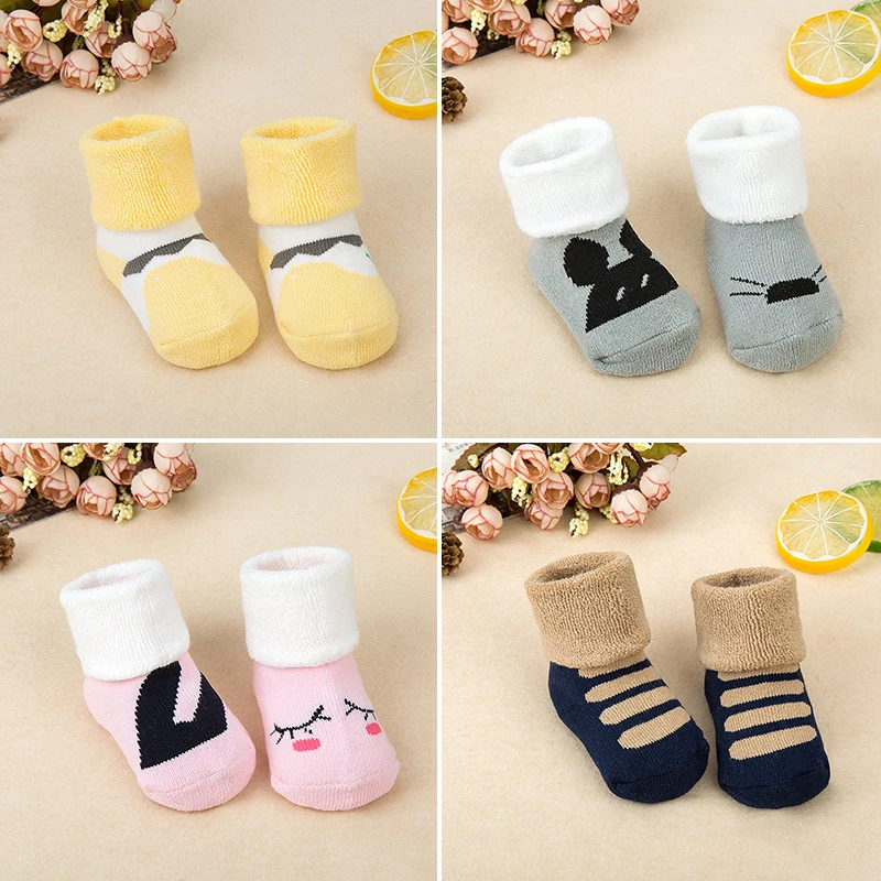 

MOLIXINYU Newborn Cotton Winter Autumn Baby Girls Boys Kids Socks Infant Striped Terry Warm Slippers Star Brand New Children Dot