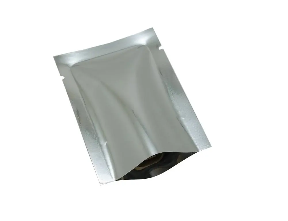 1000 шт./лот 5*7 см с открытым верхом серебристая алюминиевая фольга контейнер для закусок, скрепляющаяся с помощью тепла посылка сумка Пластик пакет из майлара вакуумные упаковочные пакеты