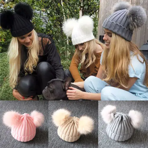 New Fashion Cute Newborn Baby Kids Girls Boys Winter Warm Knit Hat Pompom Ball Beanie Cap