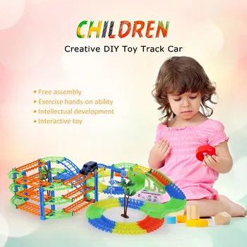 

Educational 2003 Creative DIY Free Assembly Variety Track Toy Interactive Intellectual Development Kids Adult Building Rail Car