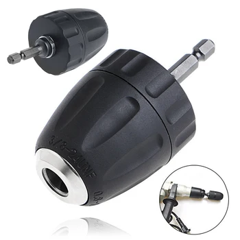 

Quick Change Chuck 0.8-10mm Keyless Drill Chuck Converter 3/8" 24UNF + Hex Shank SDS Adaptor High Quality