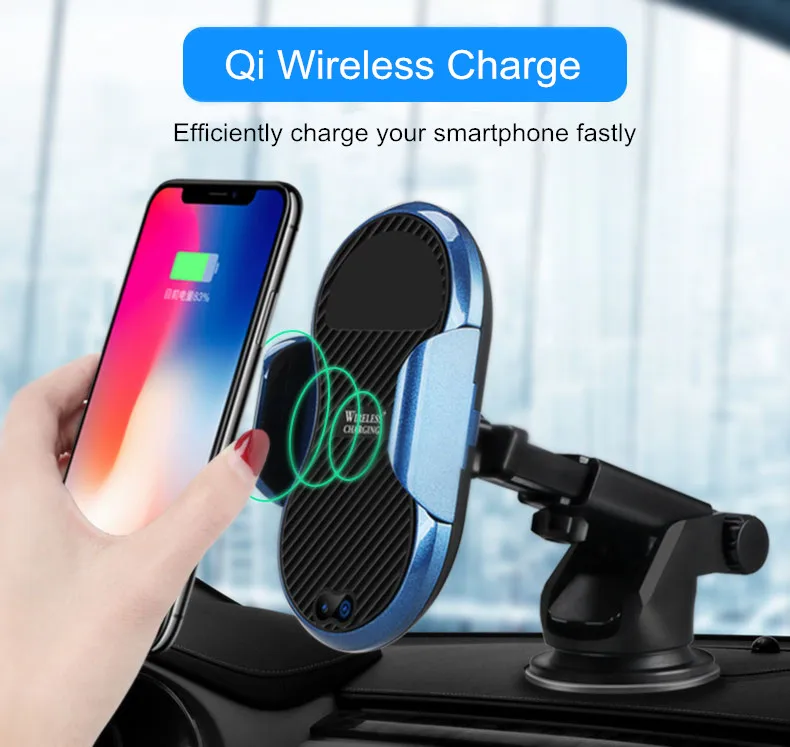 

LEORY Qi Infrared Induction Fast Wireless Charging Car Charger For iPhone Xs Max for Samsung Xiaomi Car Wireless Charge Holder