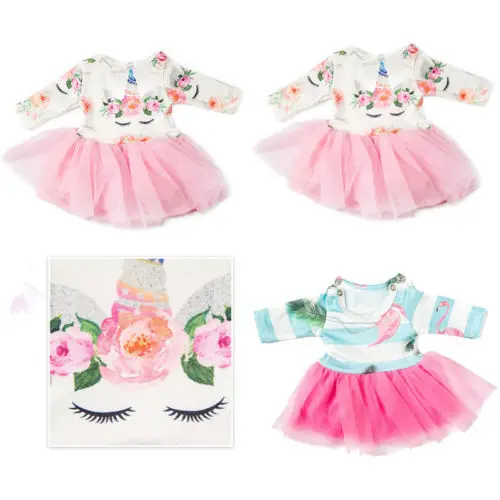 

Doll Clothes Unicorn Pink Flamingo sport dress Doll Clothes for girl doll of 18 inch doll accessories