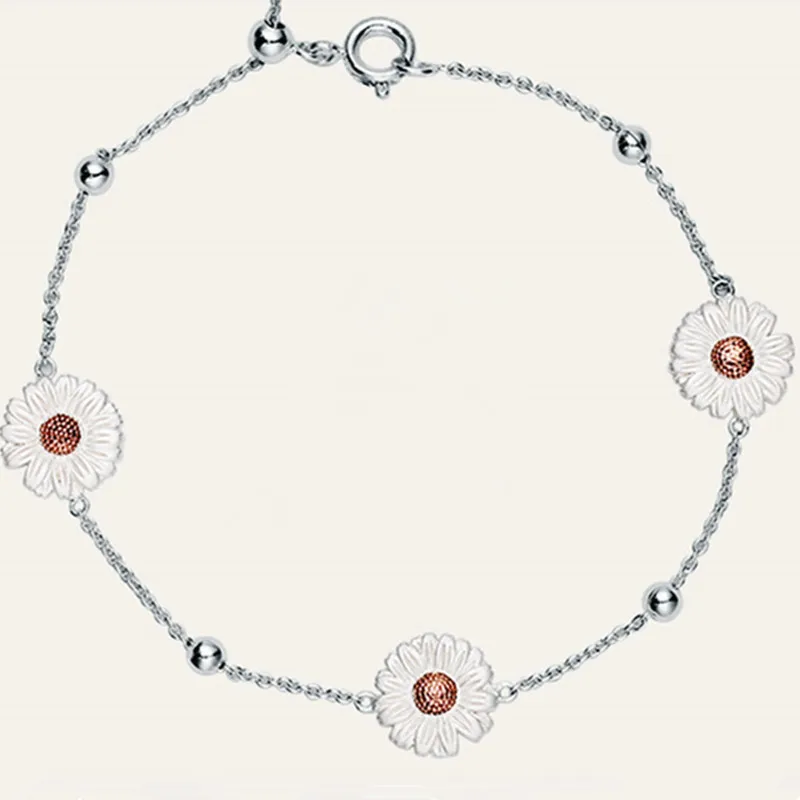 Модный браслет Daisy Charm для женщин элегантные 3 браслеты в виде хризантемы и