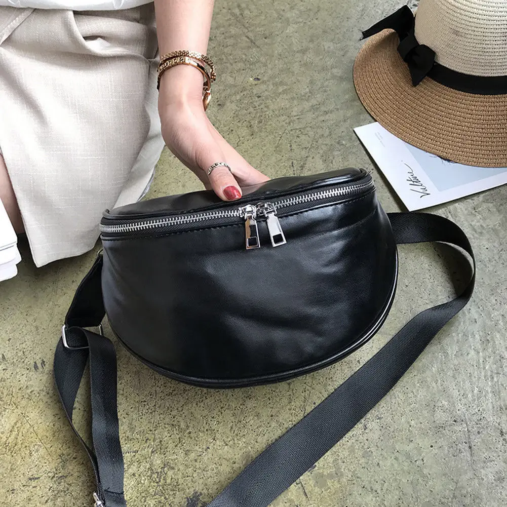 Поясная Сумка женская черная из искусственной кожи поясная сумка нагрудная сумка для женщин дамская сумка для телефона дорожный ремень для денег Функциональная сумка
