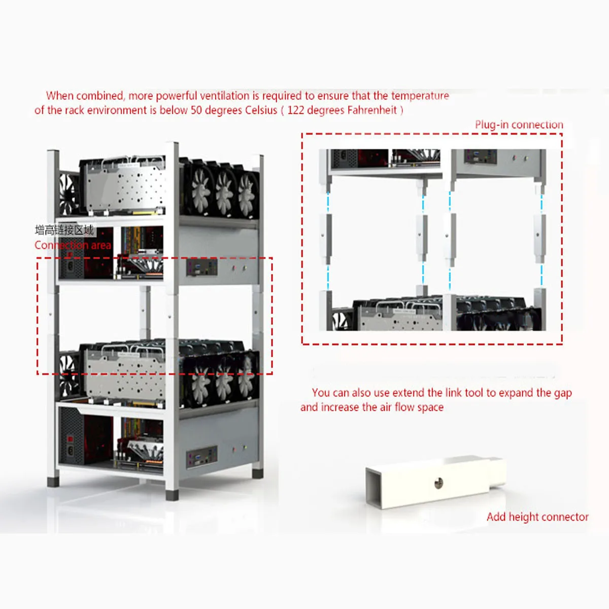 6GPU Miner Frame 6 Fans Coins Open Air Mining Frame Rig Case ETH Ethereum BX36 6GPU Miner Frame 6 Fans Coins Open Air Mining Frame Rig Case ETH Ethereum BX36