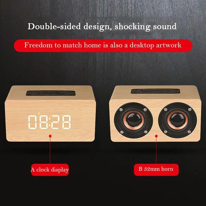 W5C портативный деревянный беспроводной Bluetooth динамик поддержка TF AUX FM громкой