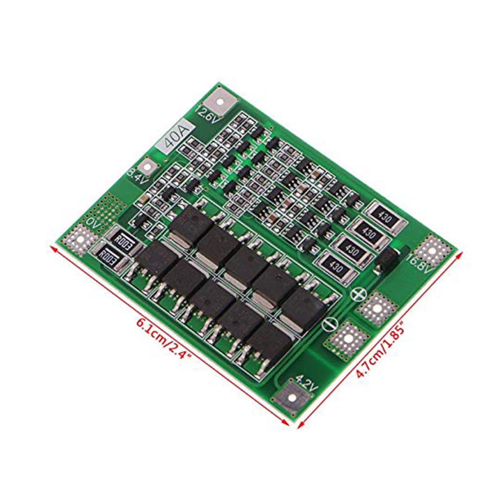 4S 40A литий-ионная батарея Защитная плата 18650 зарядное устройство PCB BMS для электродвигателя 14,8 в 16,8 в Улучшенная/сбалансированная версия diy kit