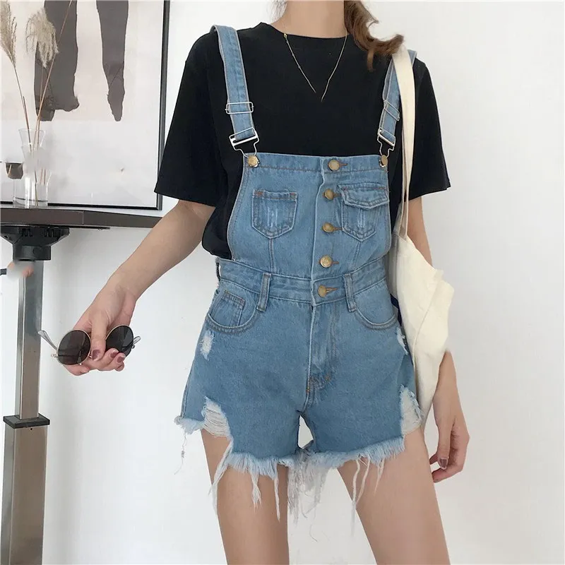 Fashion Denim Overalls for Women Bodycon Jumpsuit Casual Tassel Denim Playsuit Straps Shorts Rompers Fashion Denim Overalls for Women Bodycon Jumpsuit Casual Tassel Denim Playsuit Straps Shorts Rompers