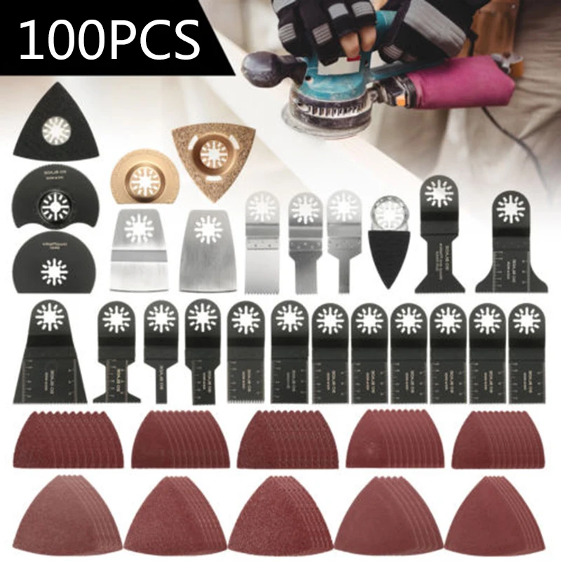 

100 Pcs Oscillating Multi Tool Saw Blades Accessories Kit For Bosch Fein Makita Home Tool