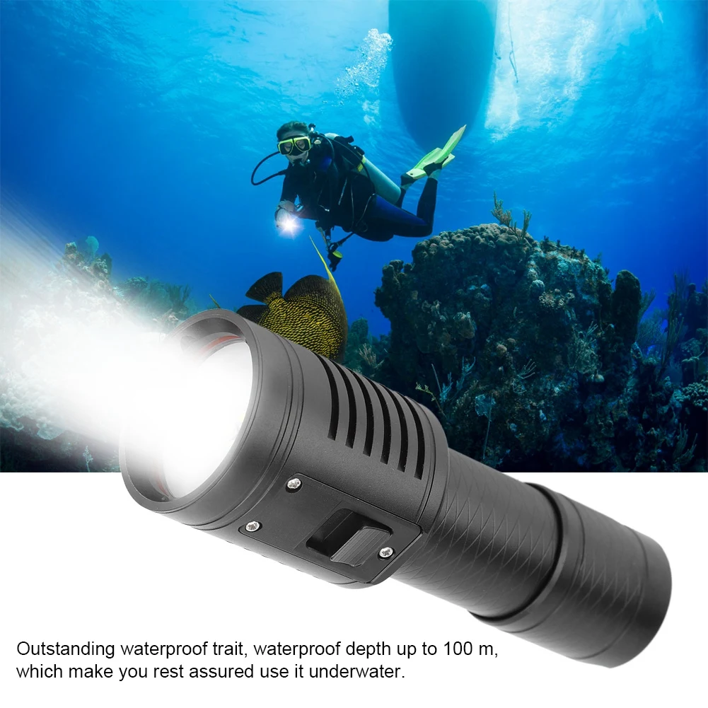 

100m LED Underwater Flashlight Torch Waterproof L2 & P3 Lamp Beads Diving Photography 6 Models White and Red Lighting Protable