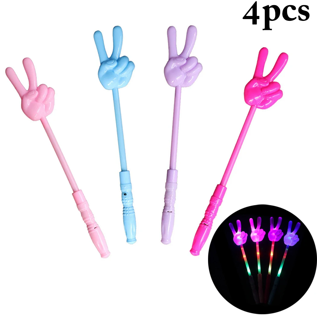 

4PCS Creative Flashing Finger LED Glow Sticks Five-Pointed Star Glow Stick Magic Wand Colorful Glow Stick Concert Cheering Props