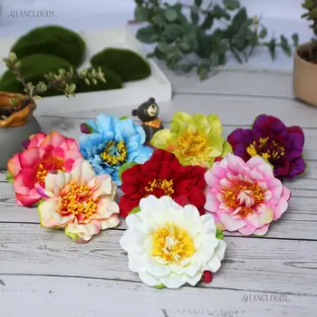 

100 pieces Artificial Peony Silk Flowers Heads for wedding decoration DIY Bridal Hair Clip Garland Hat shoes B86