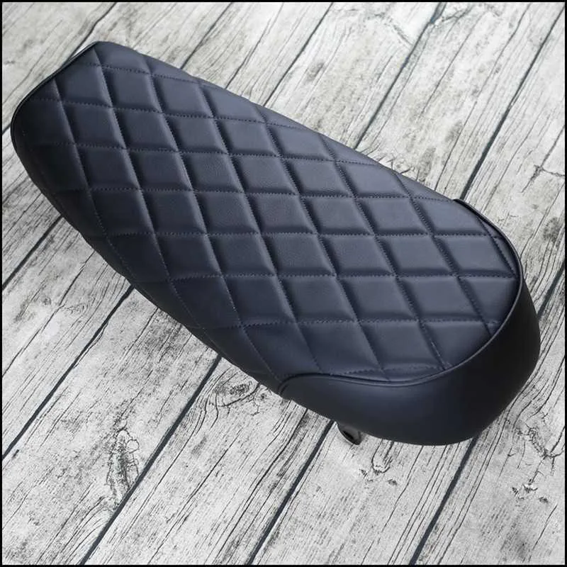 

New Arrival 1pc Motorcycle Retro Vintage Flat Brat Styling Seat Cafe Racer Saddle Scramble Flat Pan 63mm Waterproof Matte Black