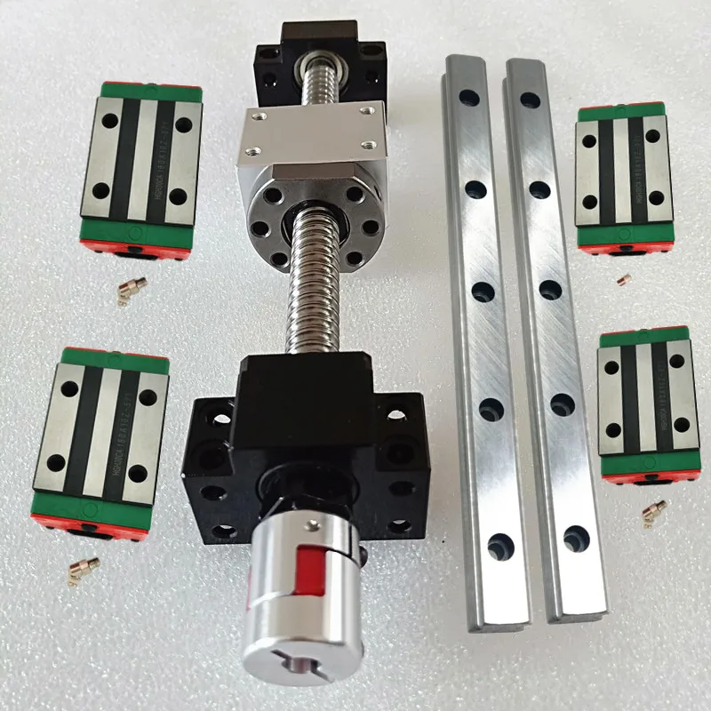 

low cost ball screw SFU1605 + 2pcs hg15 linear guideway 1050mm blocks 4 pcs HGH15CA + supporter BK12 and BK12 + coupler 8 *10