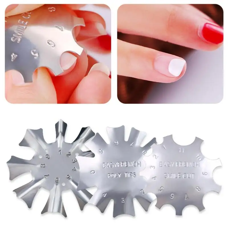 

Nail Design Stamping Plates French Manicure Modeling Shaping Stainless Steel Template for Crystal Varnish Nail Art Tools