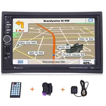 7020G 2 Din font b Car b font Multimedia Player Bluetooth FM Remote Control GPS 7