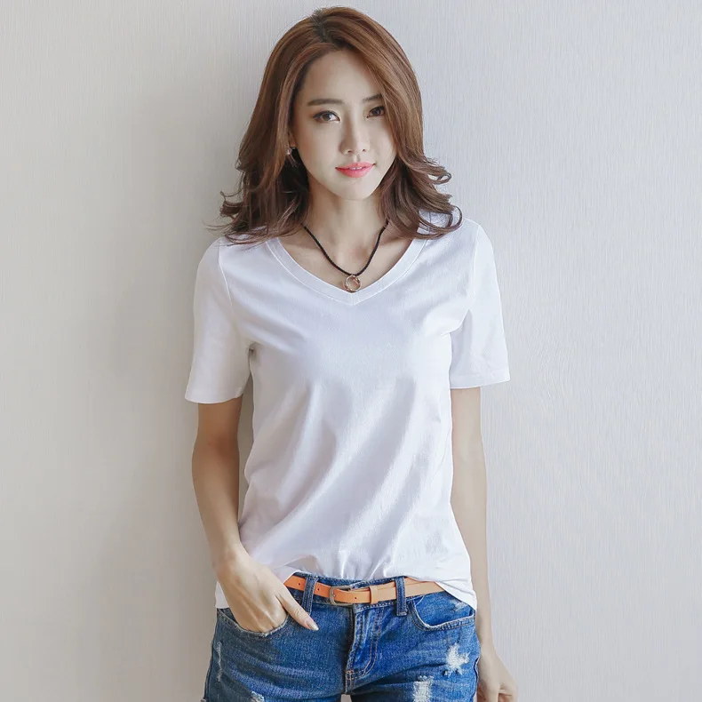 

Short Sleeve White V Lead T Pity Ma'am Easy Lily White Rendering Unlined Upper Garment Pure Cotton Jacket Show Solicitude For