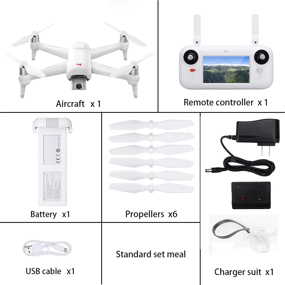 В наличии Xiaomi FIMI A3 5 8G GPS Дрон 1 км с видом от первого лица 25 минут 2 оси Gimbal 1080P камера