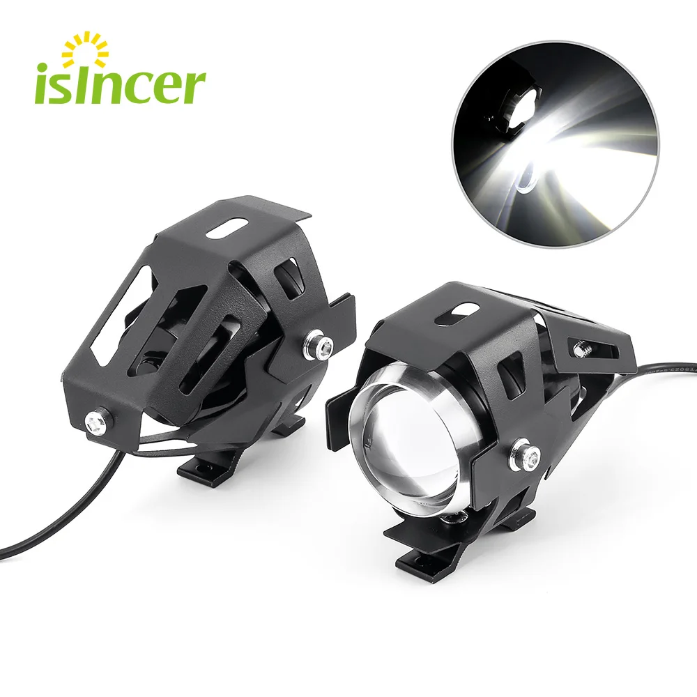 

125W U5 Motorcycle Angel Eyes Headlight DRL Spotlights Auxiliary Bright White LED Bicycle Lamp Accessories Car Work Fog Light