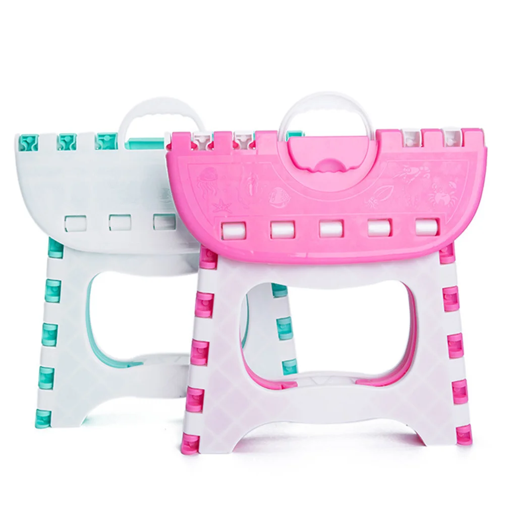 

Lightweight Children Adult Folding Stool Fishing Portable Bathroom Use Anti Slip With Handle Space Saving Plastic Outdoor Seat