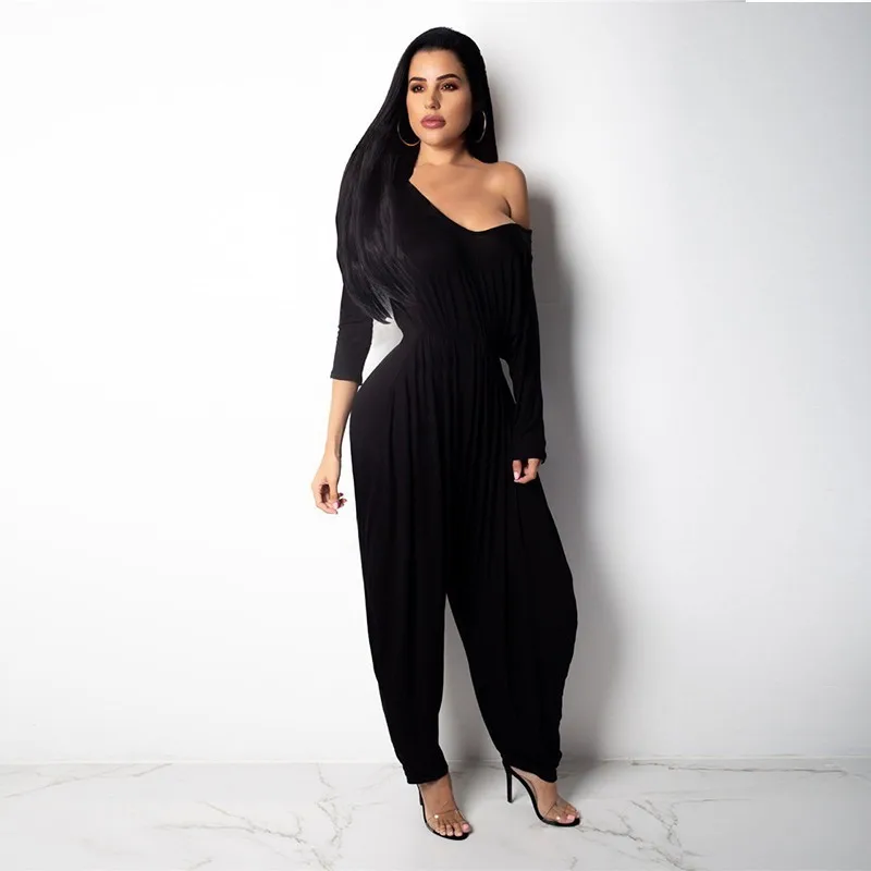 Women Autumn O neck Long Sleeve Belted Jumpsuit Fashion