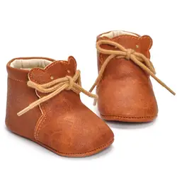 Искусственная PU детская обувь детская для маленьких мальчиков ботинки для девочек на мягкой подошве детские пинетки коричневый