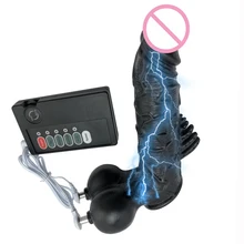 Electric Shock Pulse Vibrating Penis Enlarger Sleeve Chastity Cage Testis Electro Pulse Stimulator Masturbator Sex Toys For Men