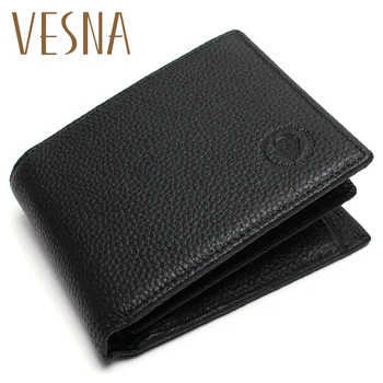 

Genuine Leather Wallet Men Wallet Promotion Excellent Genuine Cow Leather Black For Office Men's Vintage Wallets