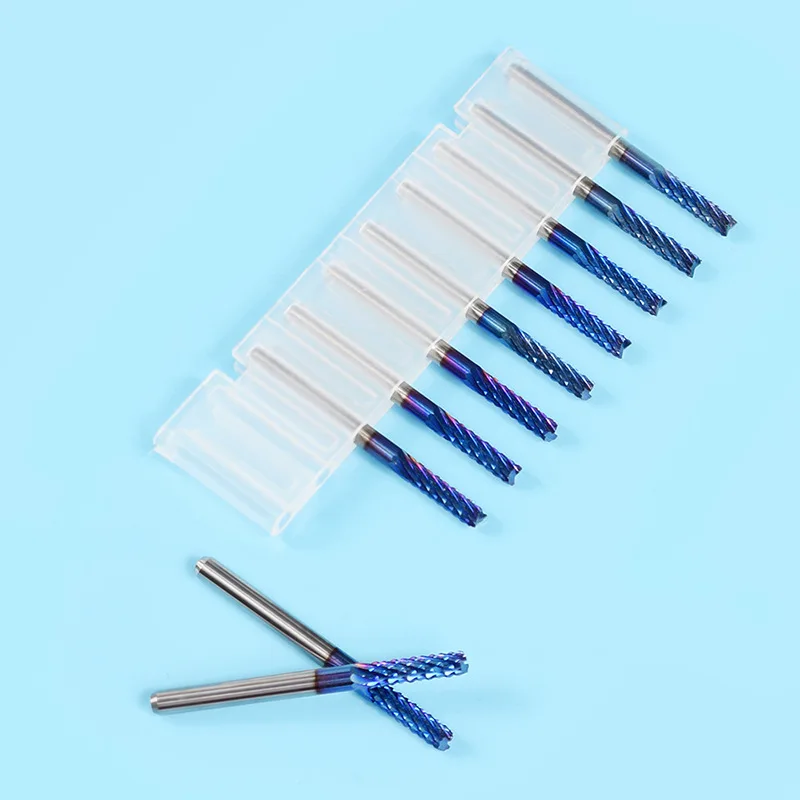 SHINA 10pc 0.5-3.175mm Nano blue Coated Carbide End Milling Cutter Engraving Edge Cutter CNC Router Bit End Mill For PCB Machine SHINA 10pc 0.5-3.175mm Nano blue Coated Carbide End Milling Cutter Engraving Edge Cutter CNC Router Bit End Mill For PCB Machine