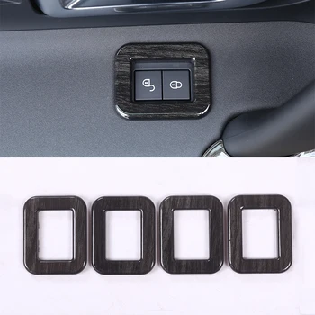 

Black Wood Grain ABS Chrome Child Lock Decorative Frame Trim For Land Rover Discovery Sport 2015-2017 Car Accessories