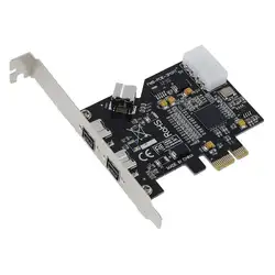 Плата контроллера PCI-Express IEEE 1394b FireWire 3 порта (2 внешних + 1 внутренний)