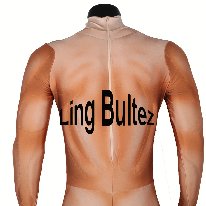 Ling Bultez High Quality Relief Muscle Padding Suit Black Muscle Costume  For Men 3D Muscle Costume Under Suit