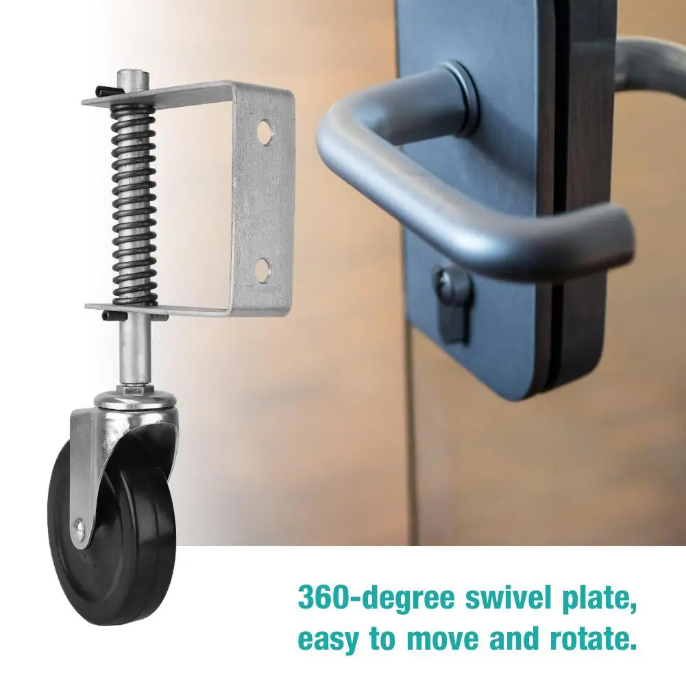 

4" Rubber Gate Wheel Spring Loaded Swivel Caster Heavy Duty 220lbs Load Capacity Spring Loaded Gate Wheel