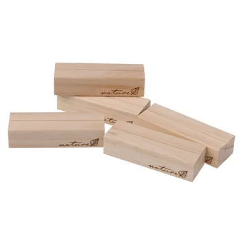 

Wooden Card Holder Memo Holder Note Clip Wedding Name Card Card Holder - 5 Pieces - Wood Color
