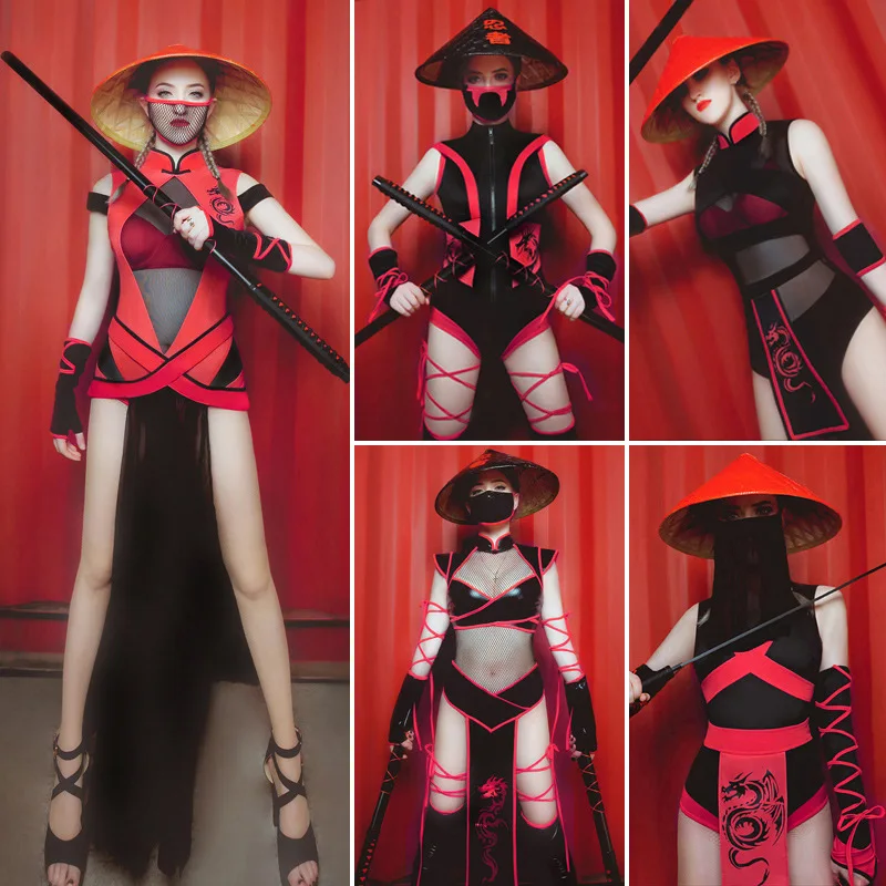 

BarsexySexy Night Club Theme Party DJ Female Singer Leading Dance Dress Show Series cosplay Ninja girl