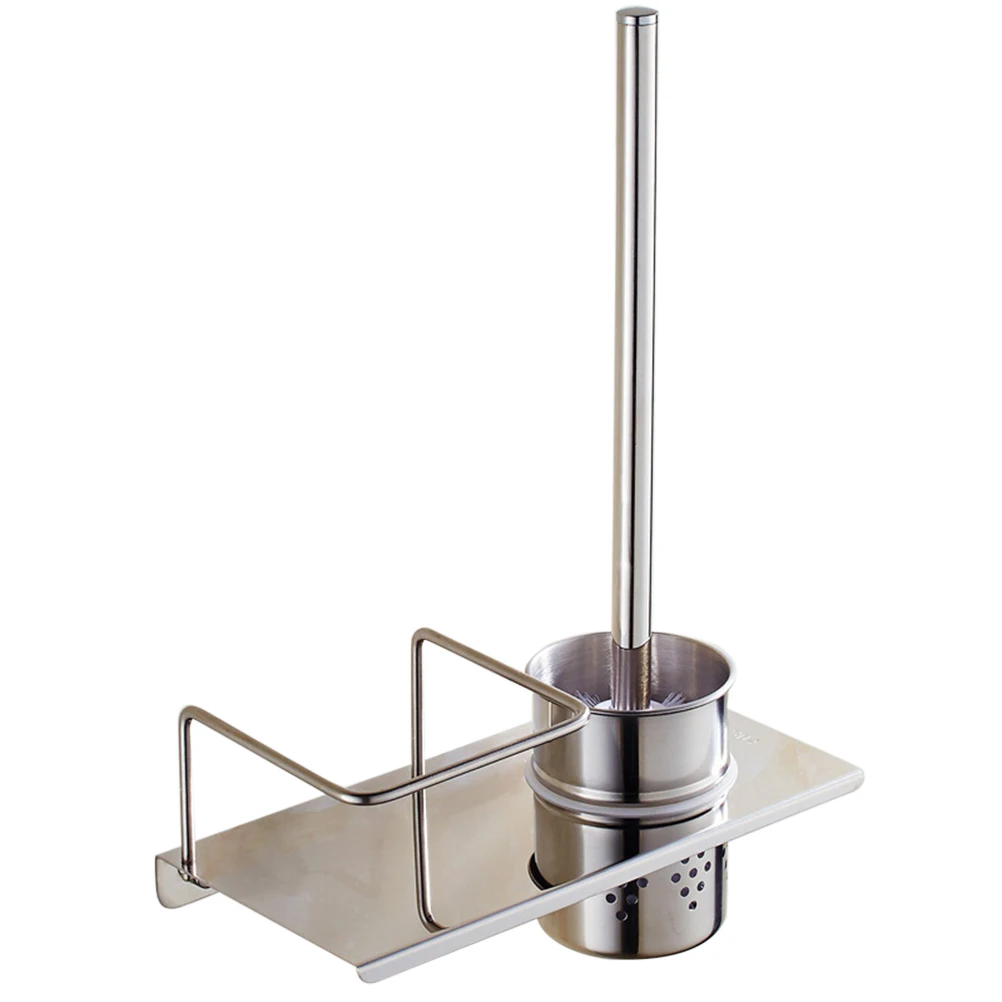 

1pc Toilet Brush Stainless Steel Lightweight Toilet Brush Set Tiolet Brush With Holder For Hotel Company Home Tiolet Cleaning