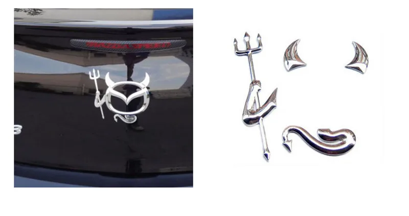 

Free Shipping 3D Devil angel Sticker car Logo modeling Car logo stickers devil car stickers for bom TOYOTA MAZDA SKODA decal