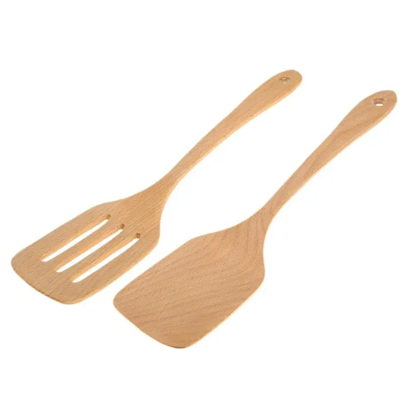 

Non-stick Beech Turner Wood Spatula Spoon Cooking Scoop Cookware Cooking Tools Natural log making Gift Kitchen Accessories