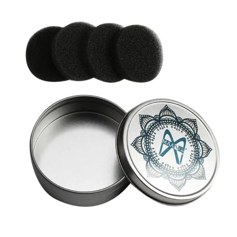 Портативный макияжные губки набор аппликатор теней для век стиральная тени для век квадратная губка для очистки инструмент с 4 шт. сменные губки