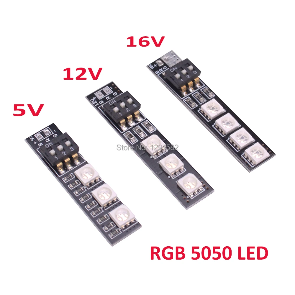 RGB 5050 7 цветов 5 В/12 В/16 в 3S 4S светодиодный светильник с выключателем для QAV250 CC3D FPV RC