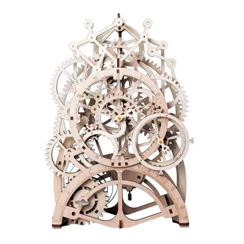 

DIY Gear Drive Pendulum Clock by Clockwork 3D Wooden Model Building Kit Toy Learning Educational Puzzle Wooden Model for Kids