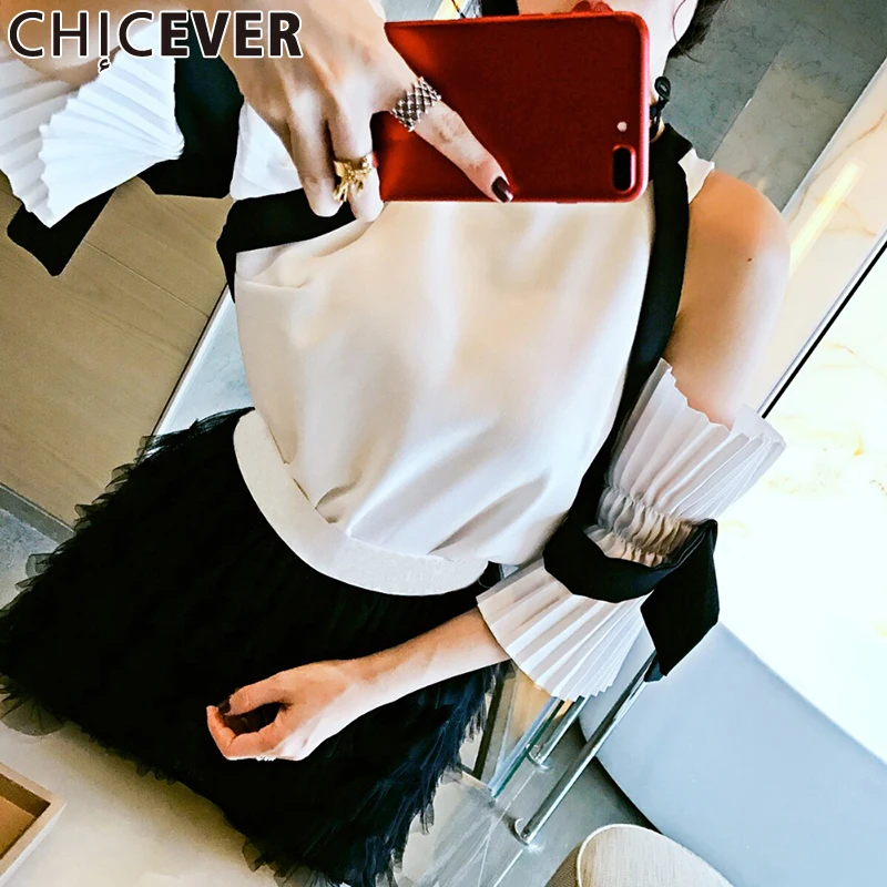 Chicever пикантные с открытыми плечами Женская футболка для Для женщин Топы