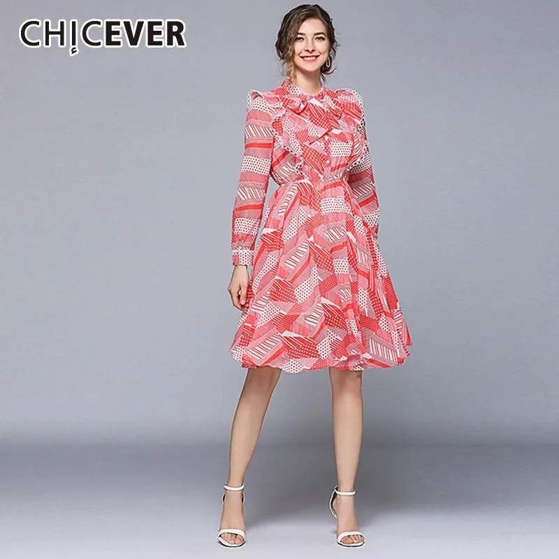 CHICEVER летнее винтажное шифоновое хит цветной с принтом из кусков оборками женское