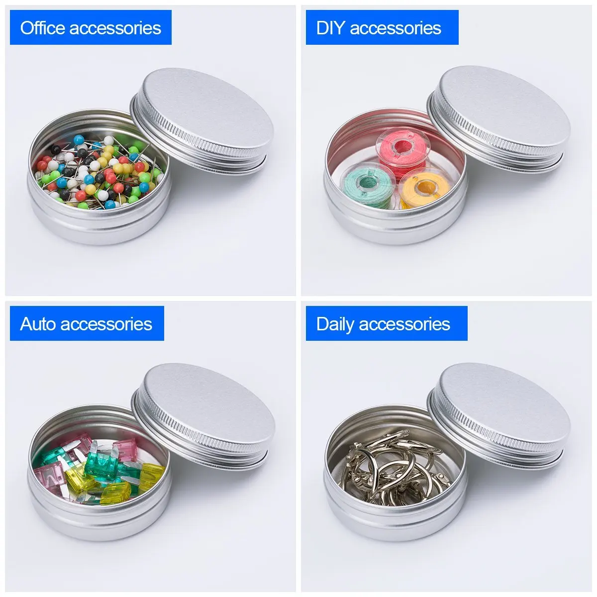 30 упаковок винтовые круглые металлические губы банки для бальзама контейнеры крышки(1 oz