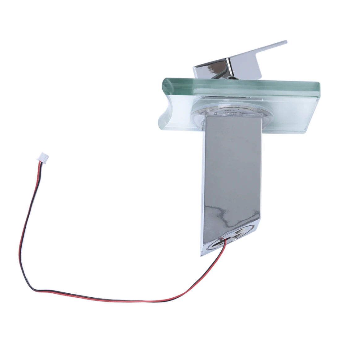 Modern Single Handle Waterfall Bathroom Vanity Vessel Sink LED Faucet, Chrome